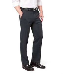 NWT Dockers Signature Khaki Pants Flat Front Classic Fit D3 Dark Gray Men 42x32
